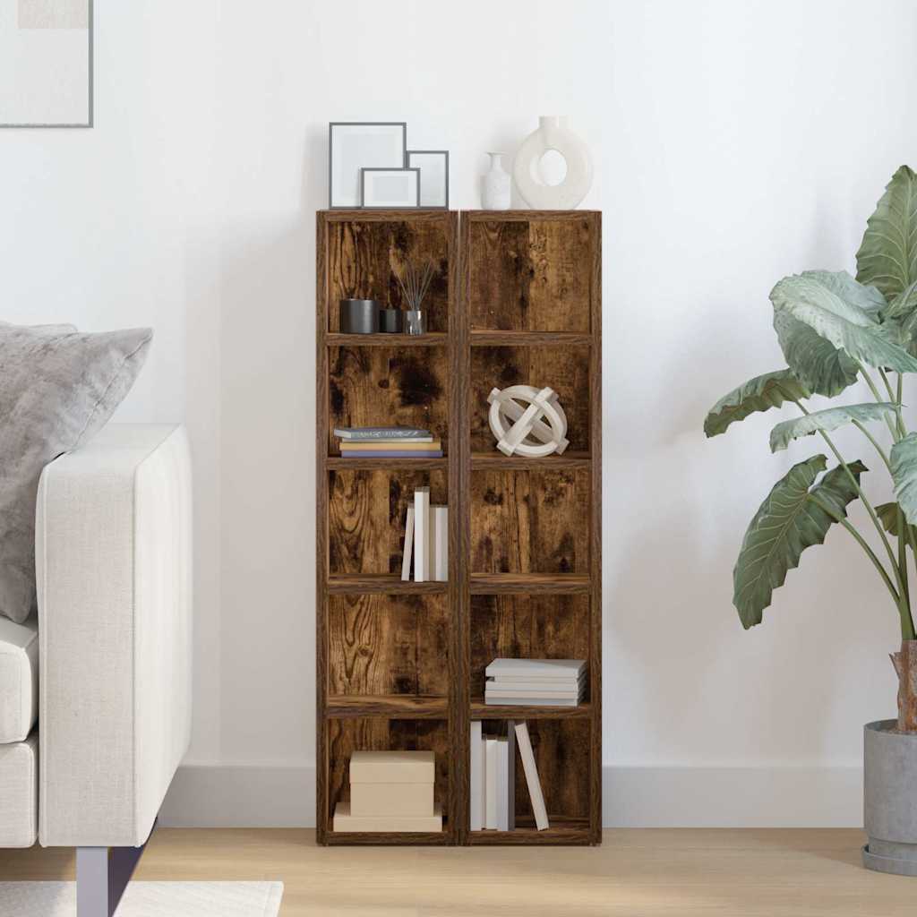 CD/DVD cabinets, 2 pcs., oak, 21x16x93.5cm, wood