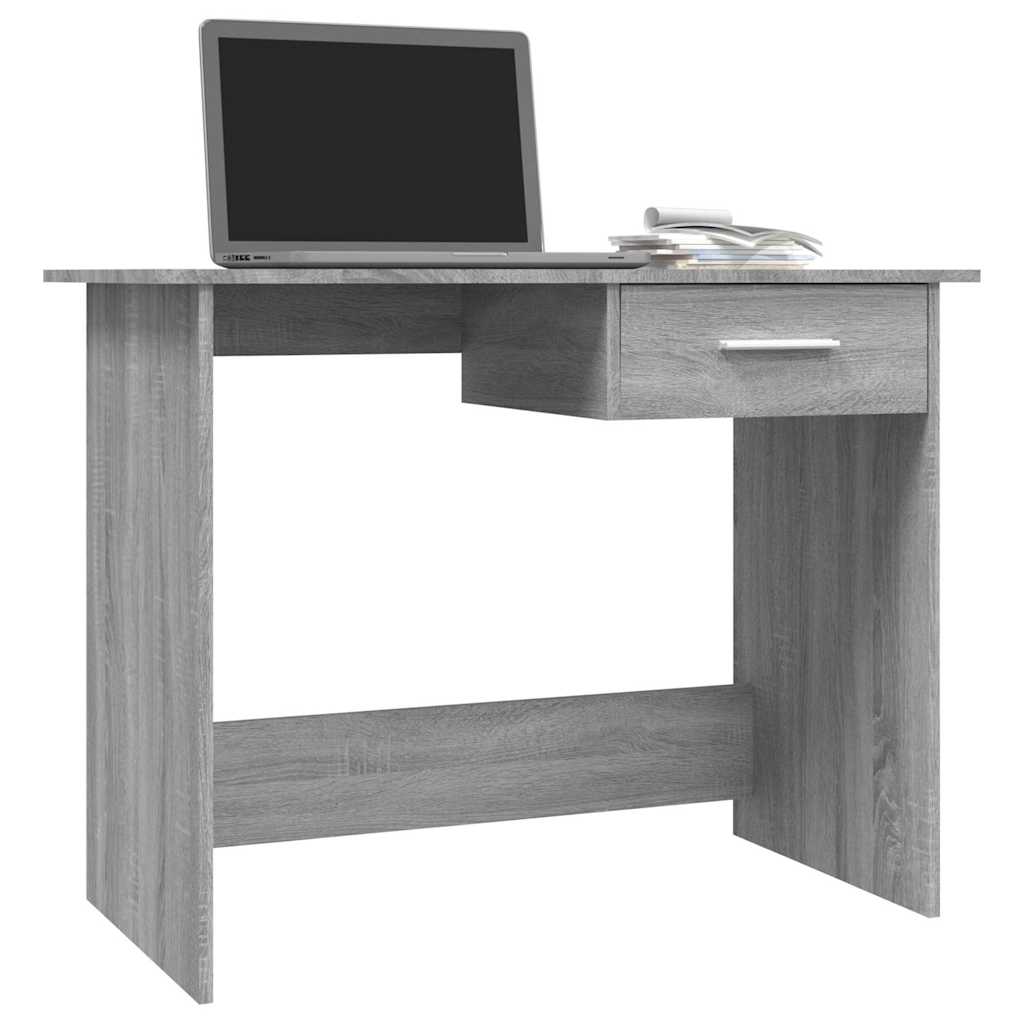 Desk, grey oak, 100x50x76cm, engineered wood