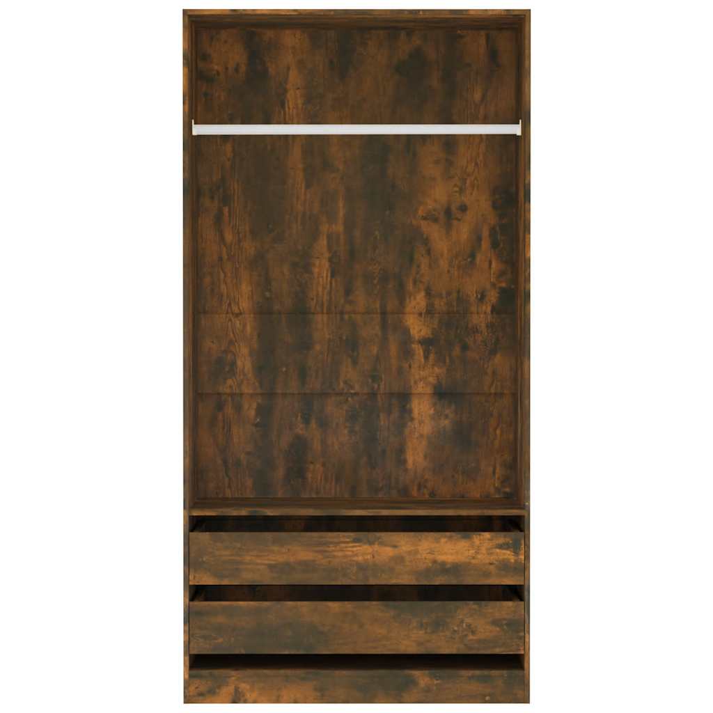 Drēbju skapis, dūmu ozols, 100x50x200cm, apstrādāta koksne