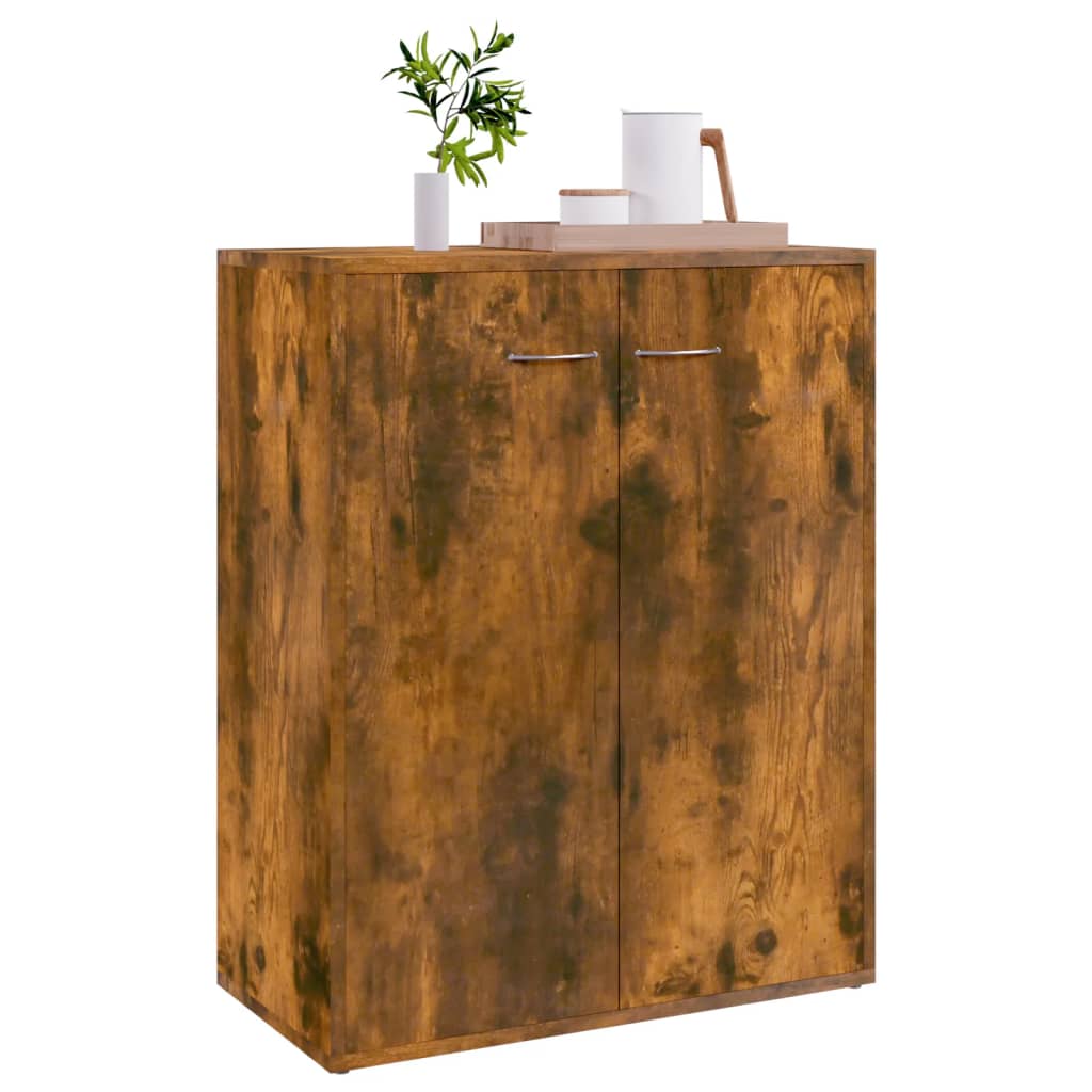 Side cabinet, smoked oak, 60x30x75cm, engineered wood