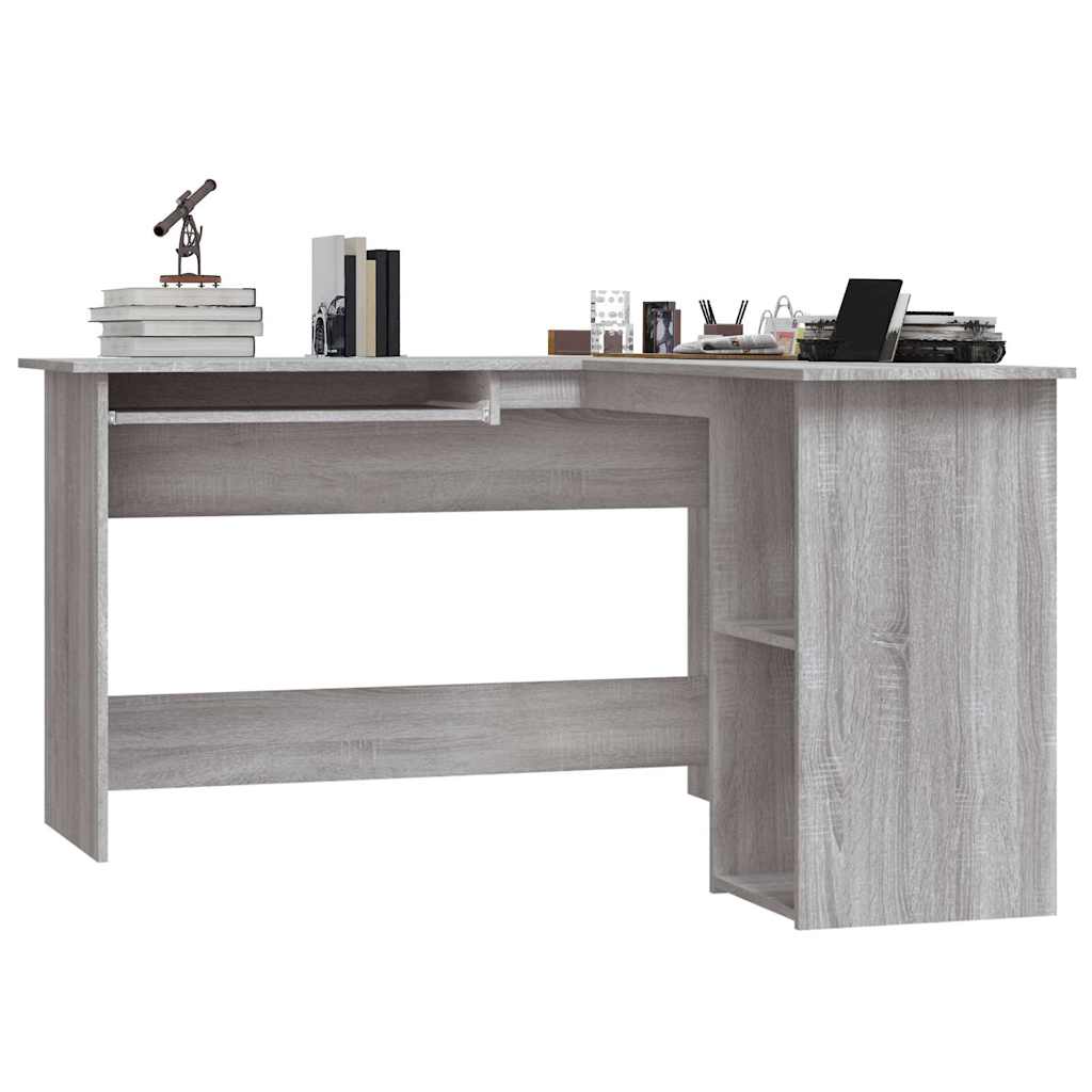 Corner desk, grey oak, 120x140x75cm, wood
