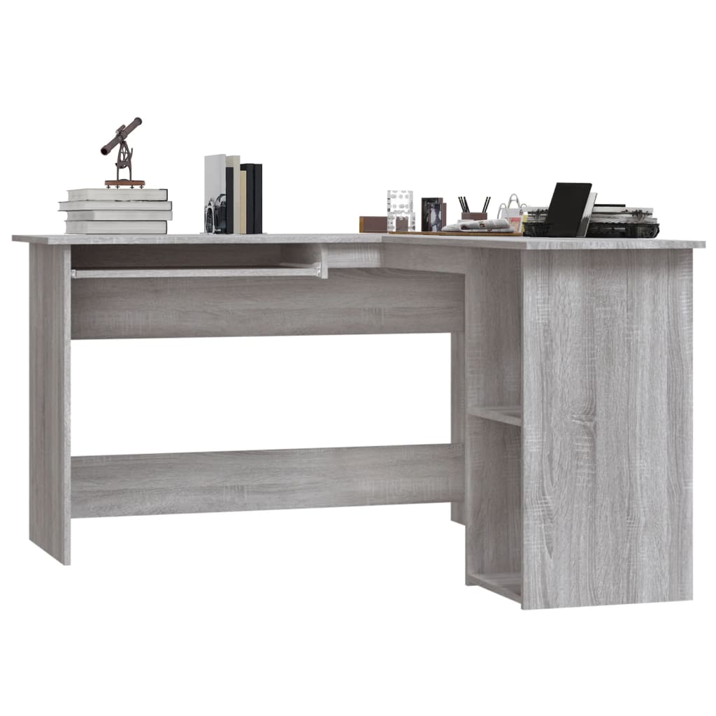 Corner desk, grey oak, 120x140x75cm, wood