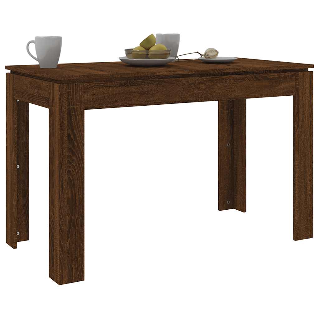 Dining table, brown oak, 120x60x76cm, engineered wood