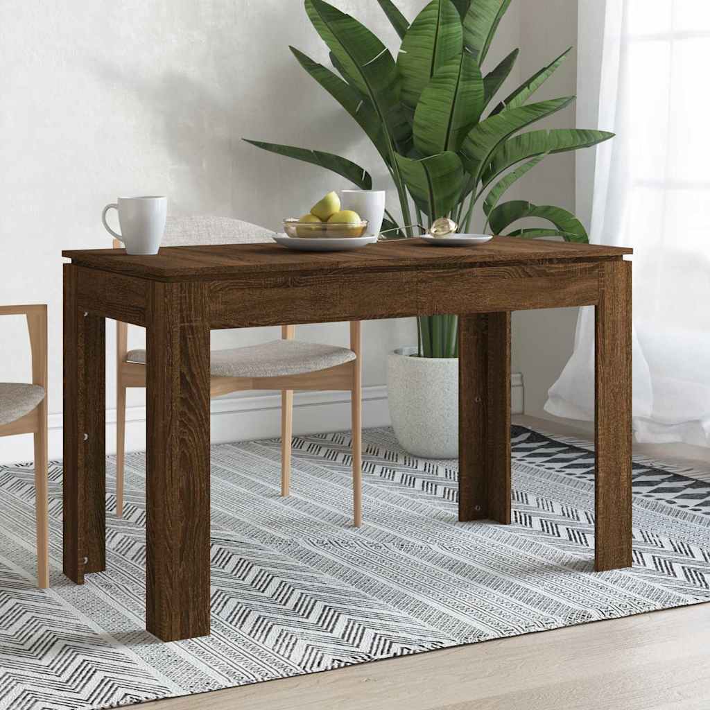 Dining table, brown oak, 120x60x76cm, engineered wood