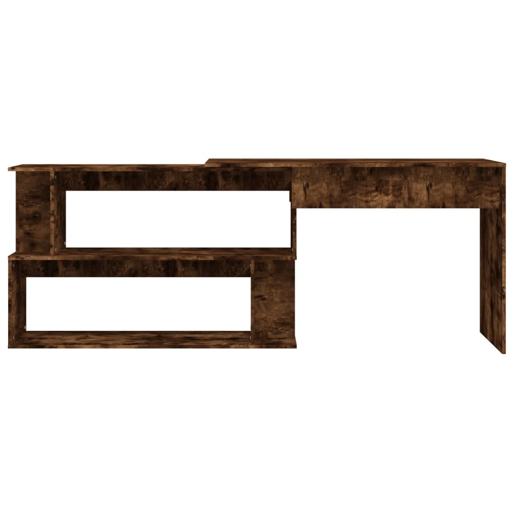 Corner writing desk, smoky oak, 200x50x76cm, wood