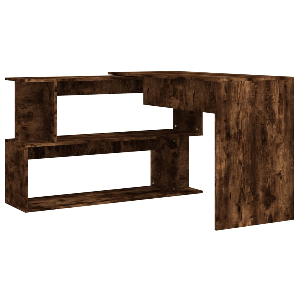 Corner writing desk, smoky oak, 200x50x76cm, wood