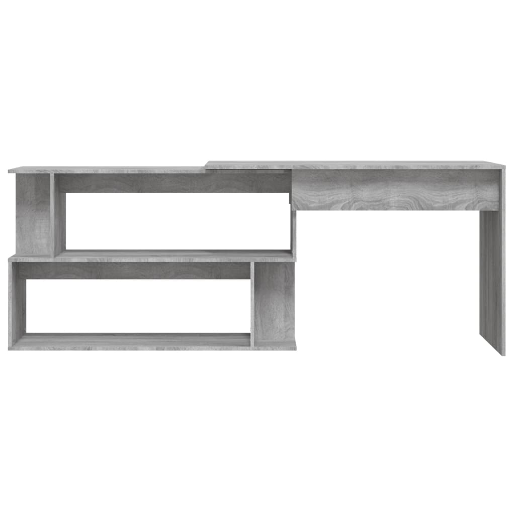 Corner writing desk, grey oak, 200x50x76cm, wood
