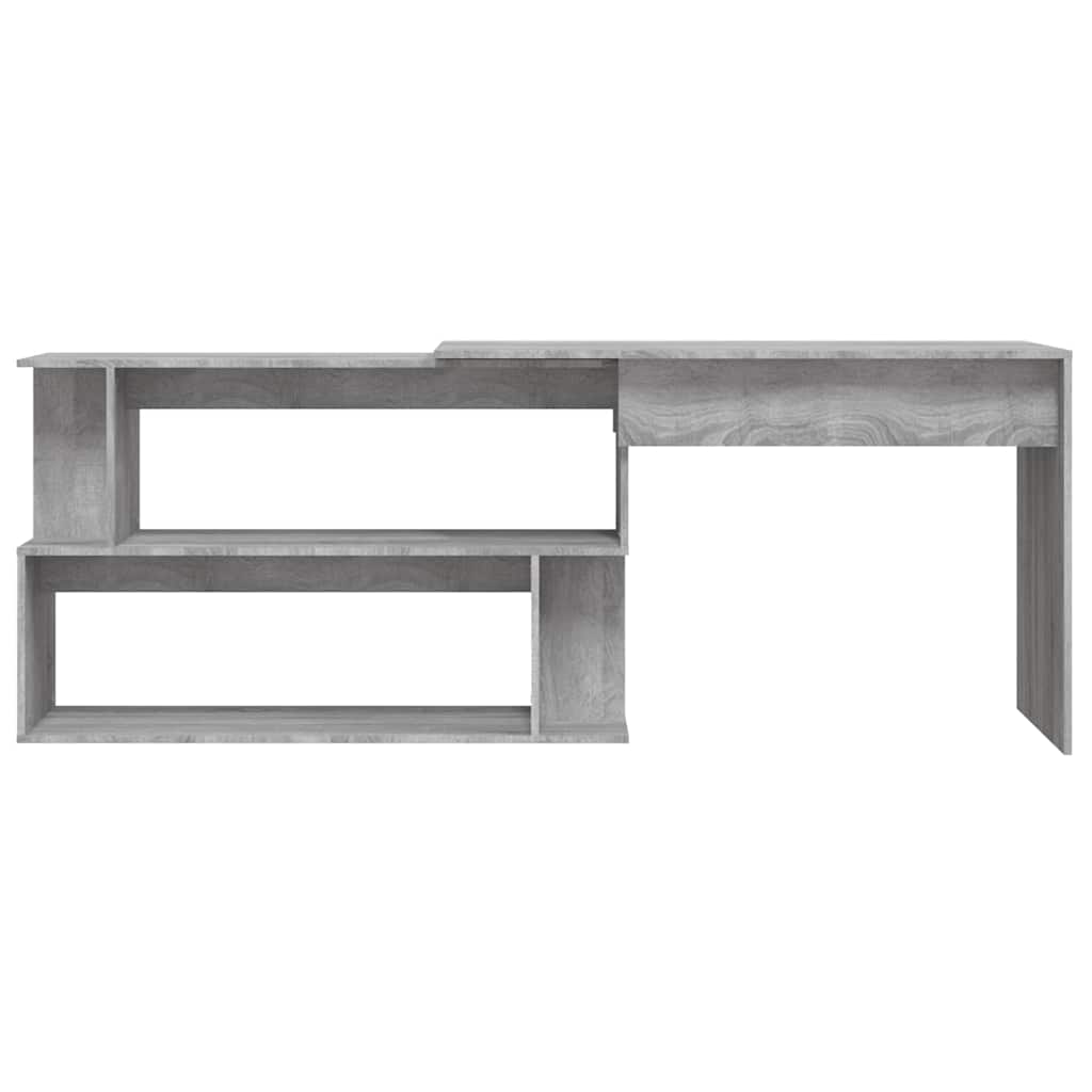 Corner writing desk, grey oak, 200x50x76cm, wood