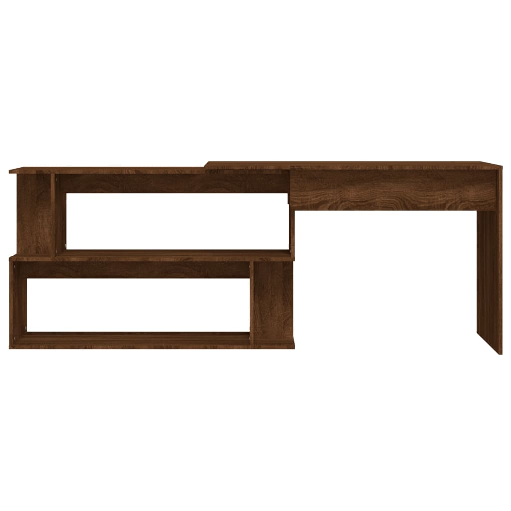 Corner desk, brown oak, 200x50x76cm, wood