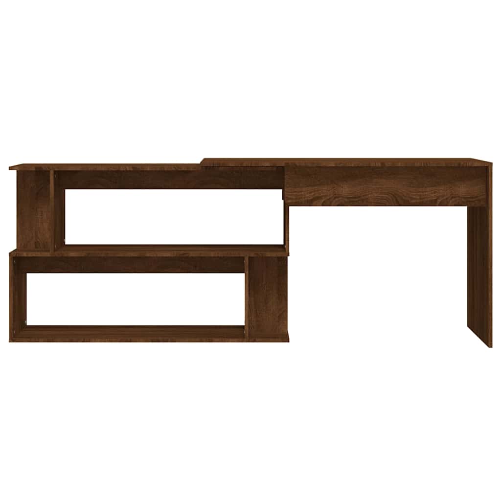 Corner desk, brown oak, 200x50x76cm, wood