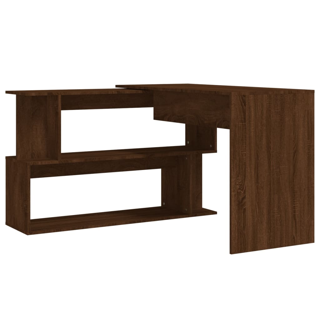 Corner desk, brown oak, 200x50x76cm, wood