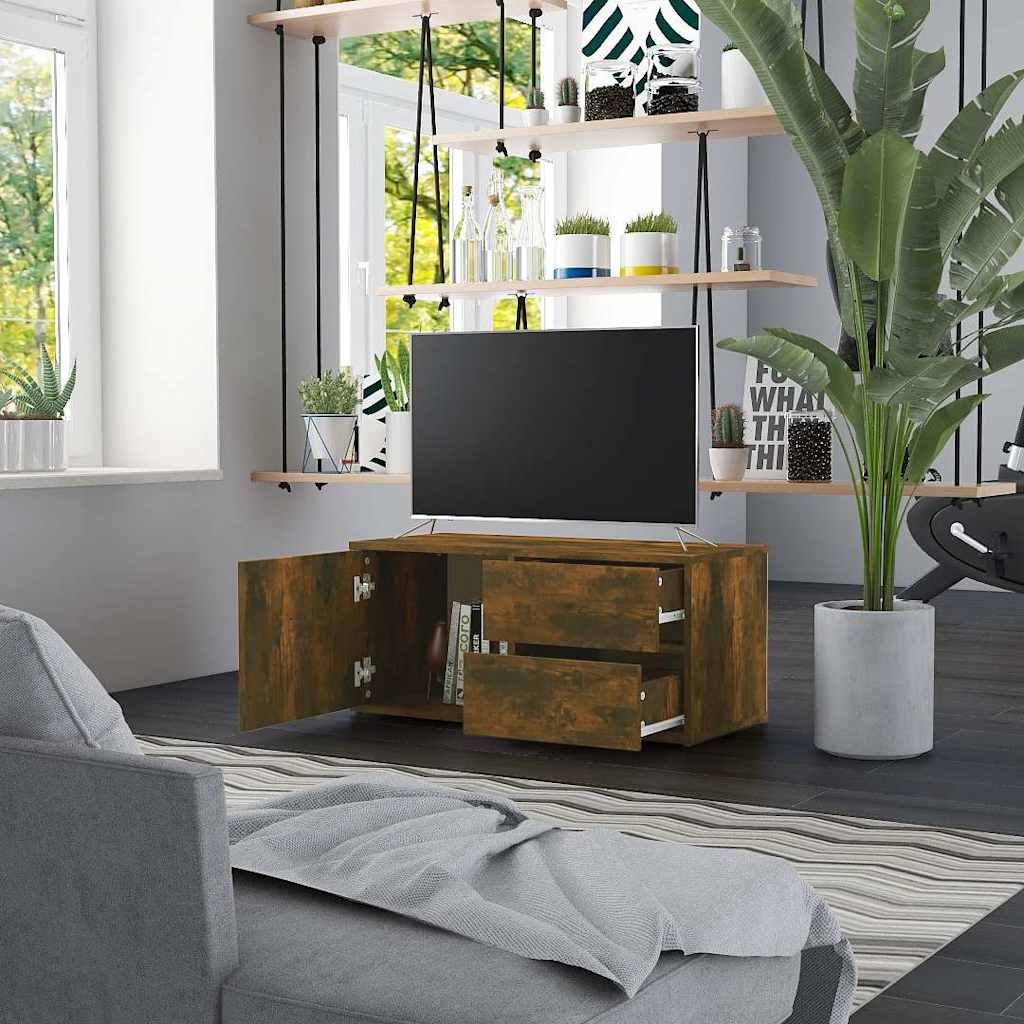 TV cabinet, smoky oak, 80x34x36cm, wood