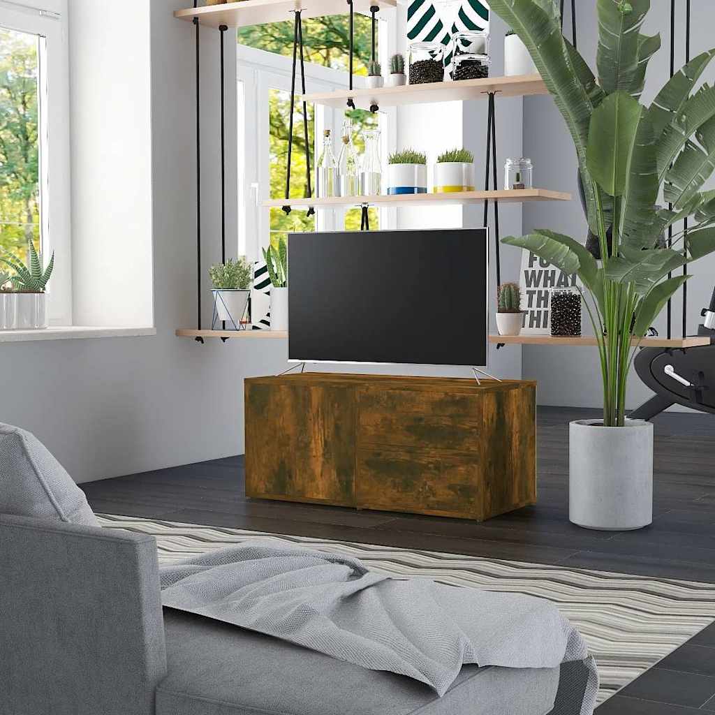 TV cabinet, smoky oak, 80x34x36cm, wood