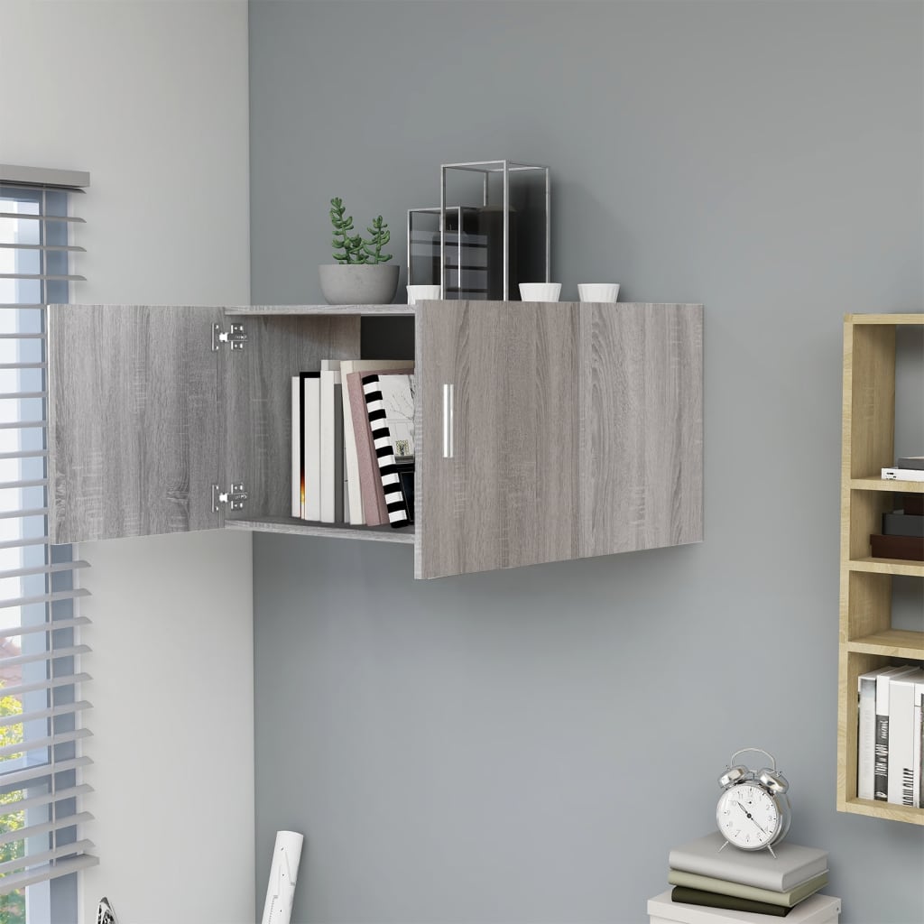 Wall cabinet, gray oak, 80x39x40cm, wood