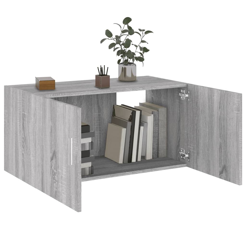 Wall cabinet, gray oak, 80x39x40cm, wood