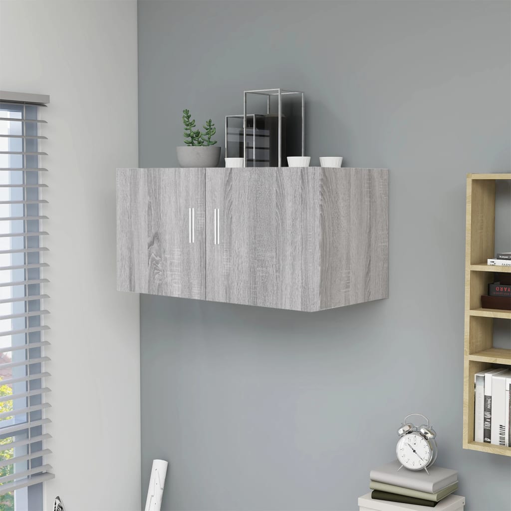 Wall cabinet, gray oak, 80x39x40cm, wood