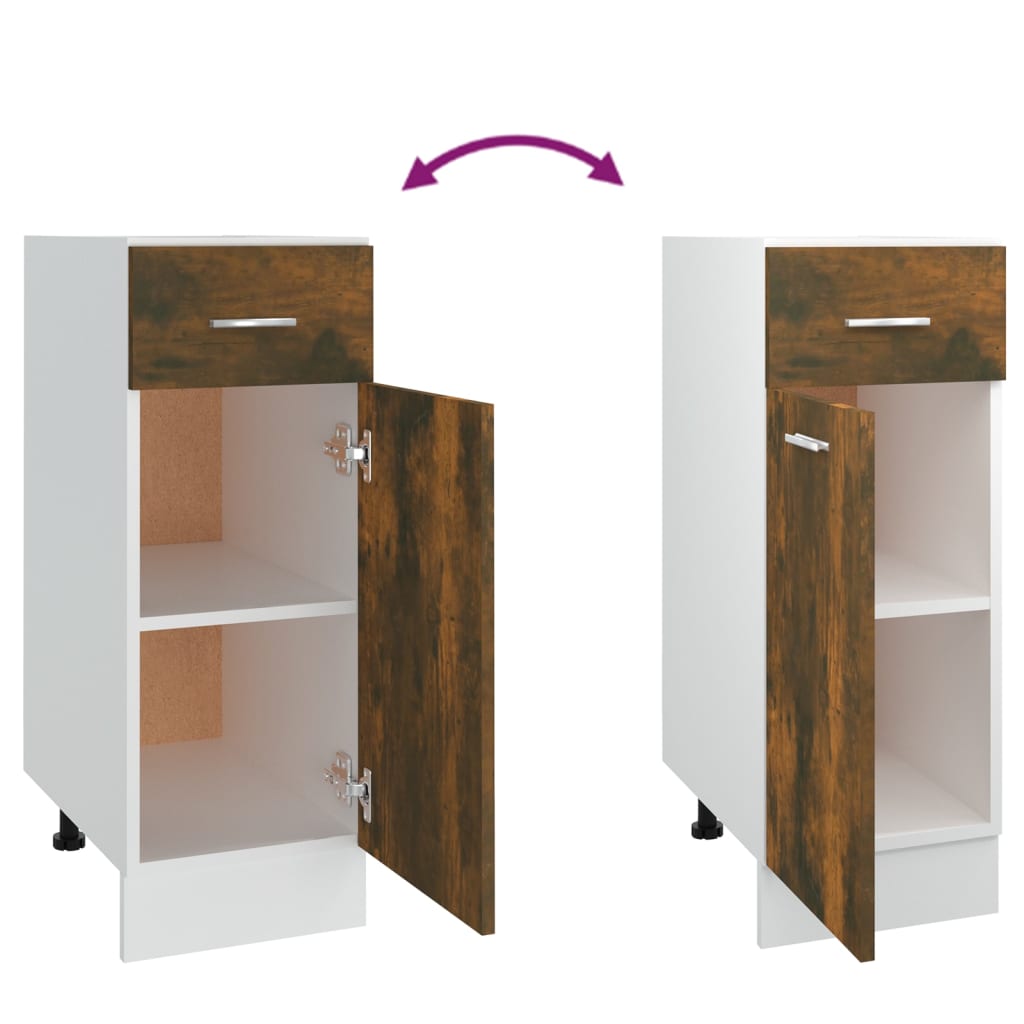Base cabinet with drawer, "Lyon", oak, 30x46x81.5cm