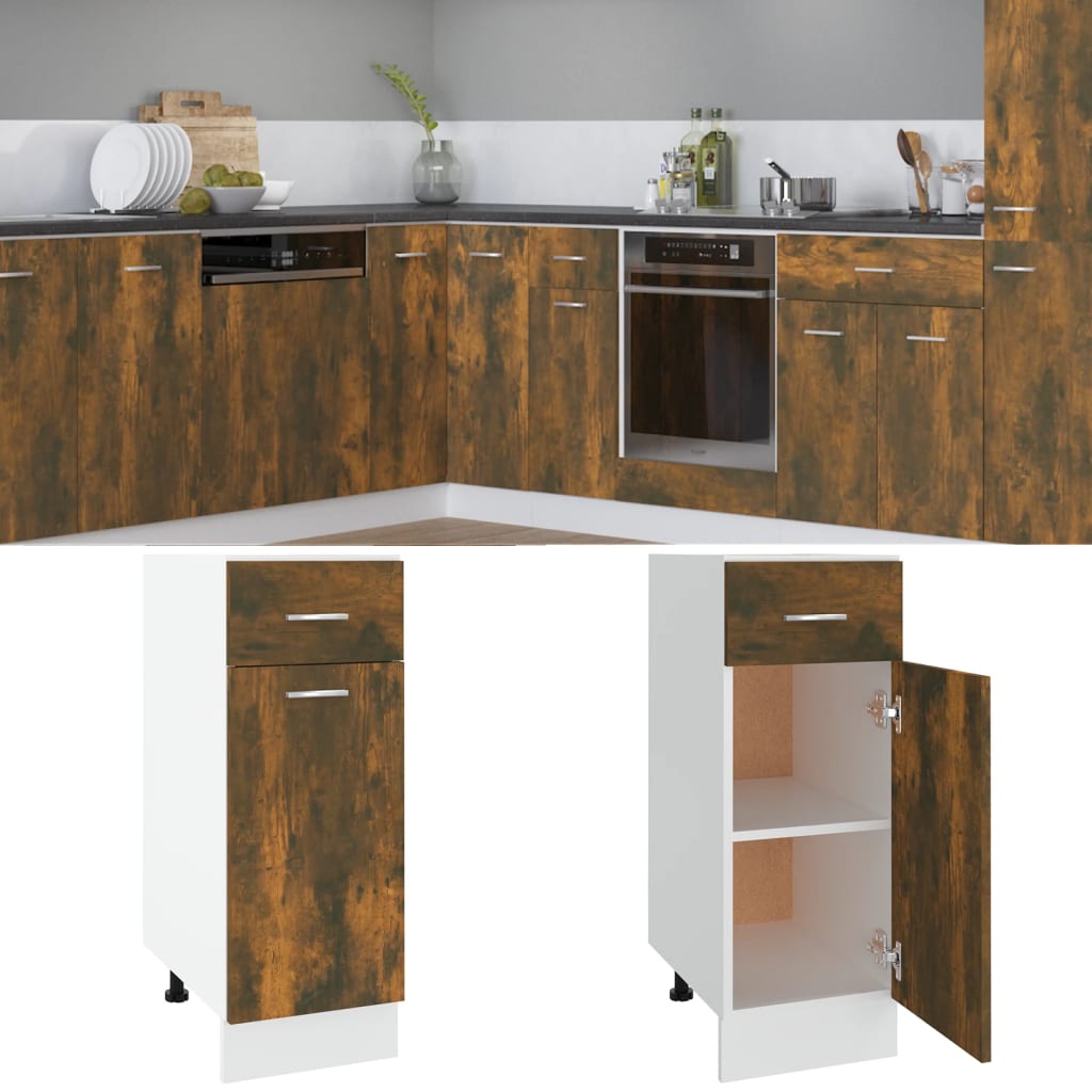 Base cabinet with drawer, "Lyon", oak, 30x46x81.5cm