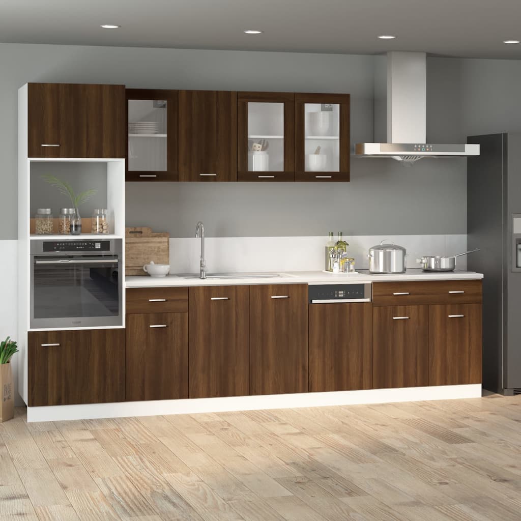 Base cabinet with drawer, "Lyon", brown, 40x46x81.5cm