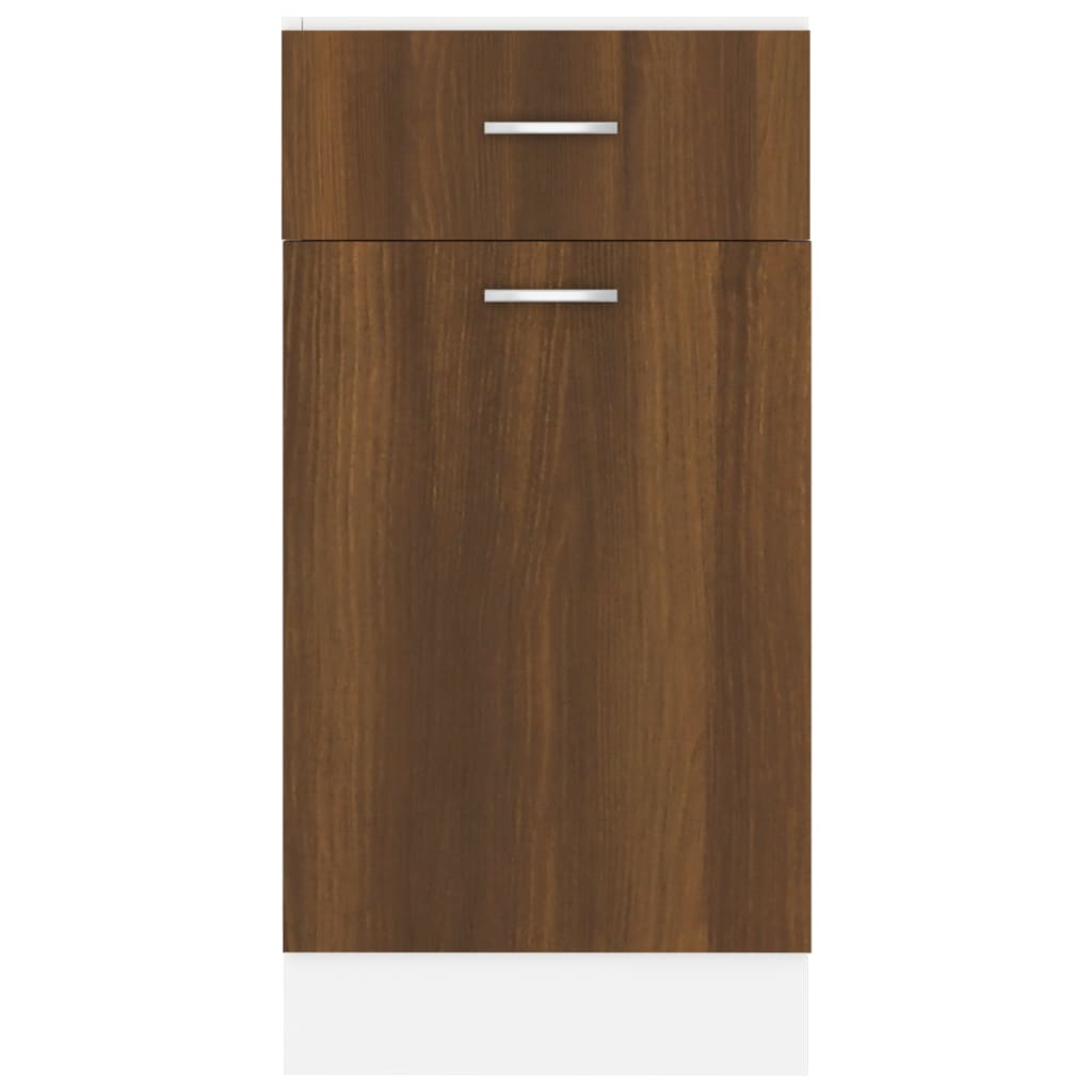 Base cabinet with drawer, "Lyon", brown, 40x46x81.5cm
