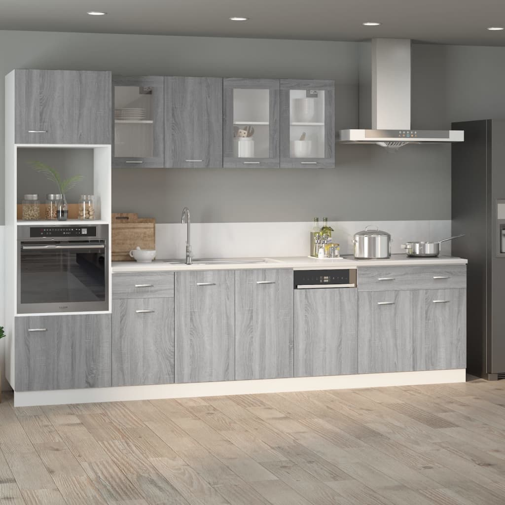 Base cabinet with drawer, "Lyon", gray, 80x46x81.5cm