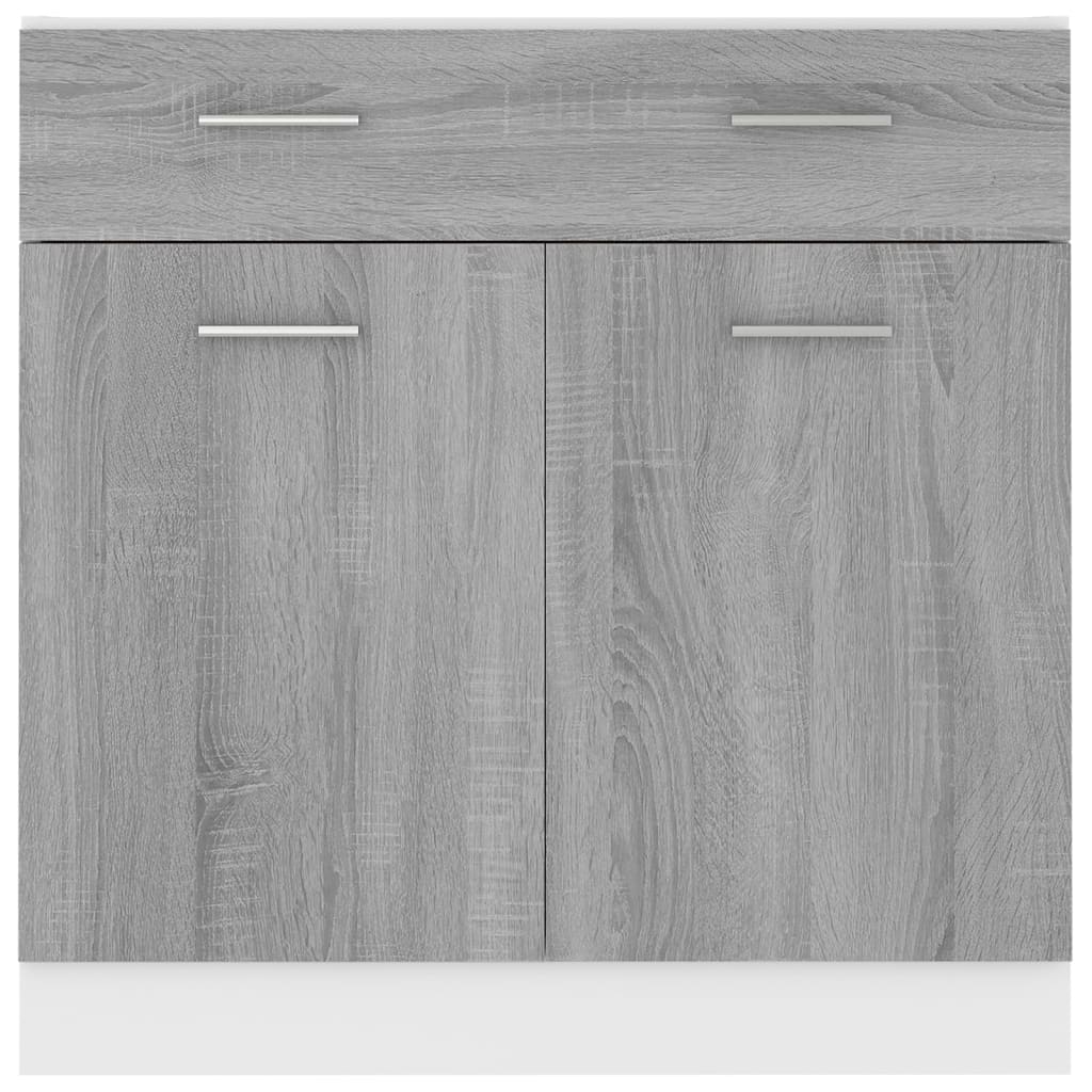 Base cabinet with drawer, "Lyon", gray, 80x46x81.5cm