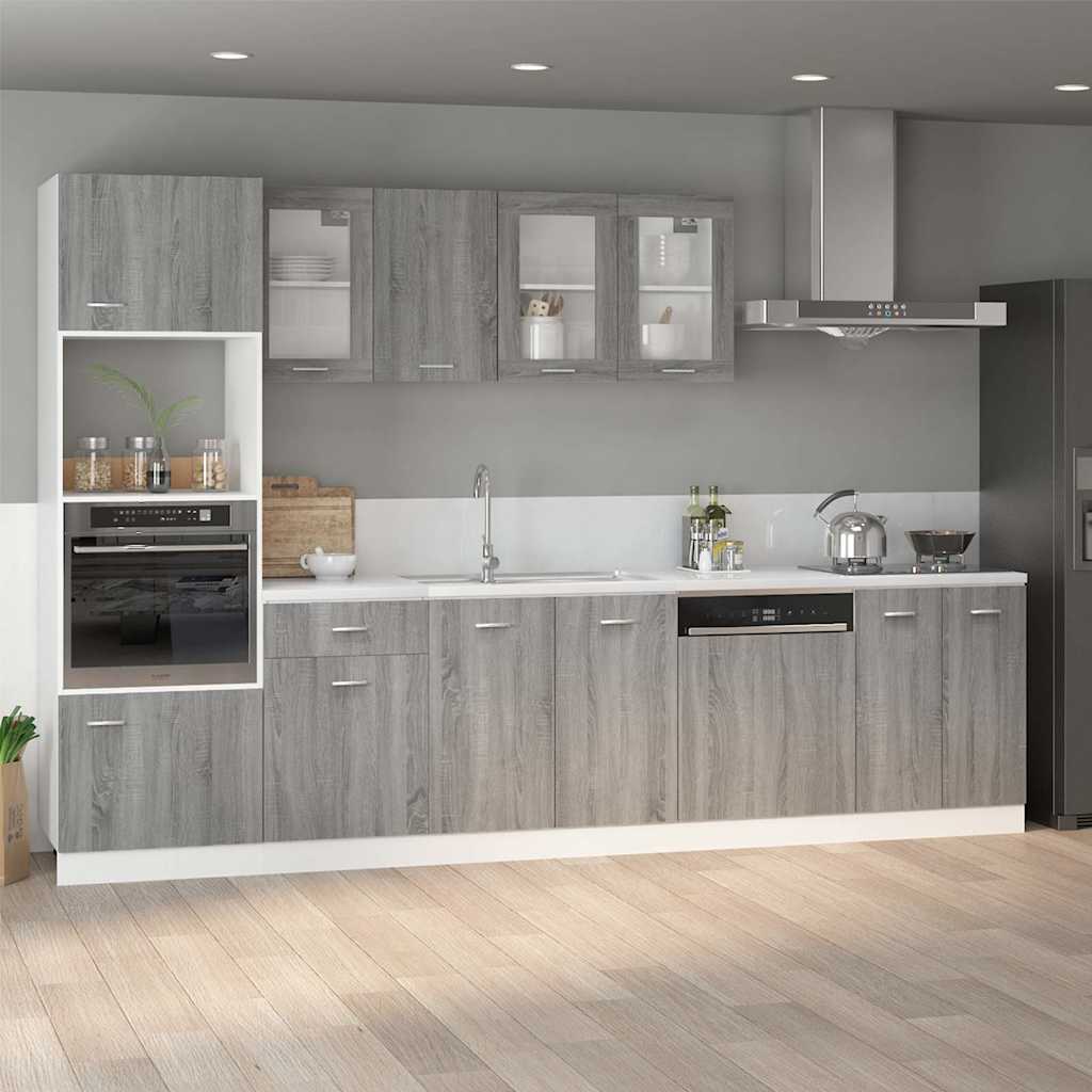 Microwave cabinet, "Lyon", grey, 60x57x207cm