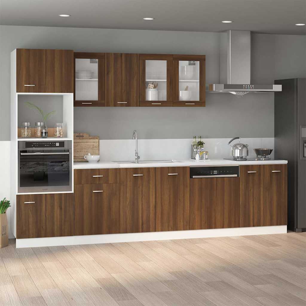Mikroviļņu krāsns skapītis “Lyon”, brūns, 60x57x207 cm