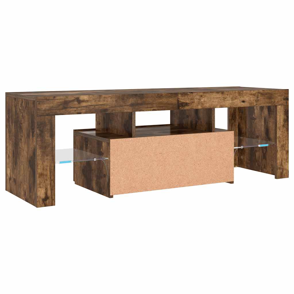 Televizoriaus spintelė su LED, dūminio ąžuolo, 120x35x40cm