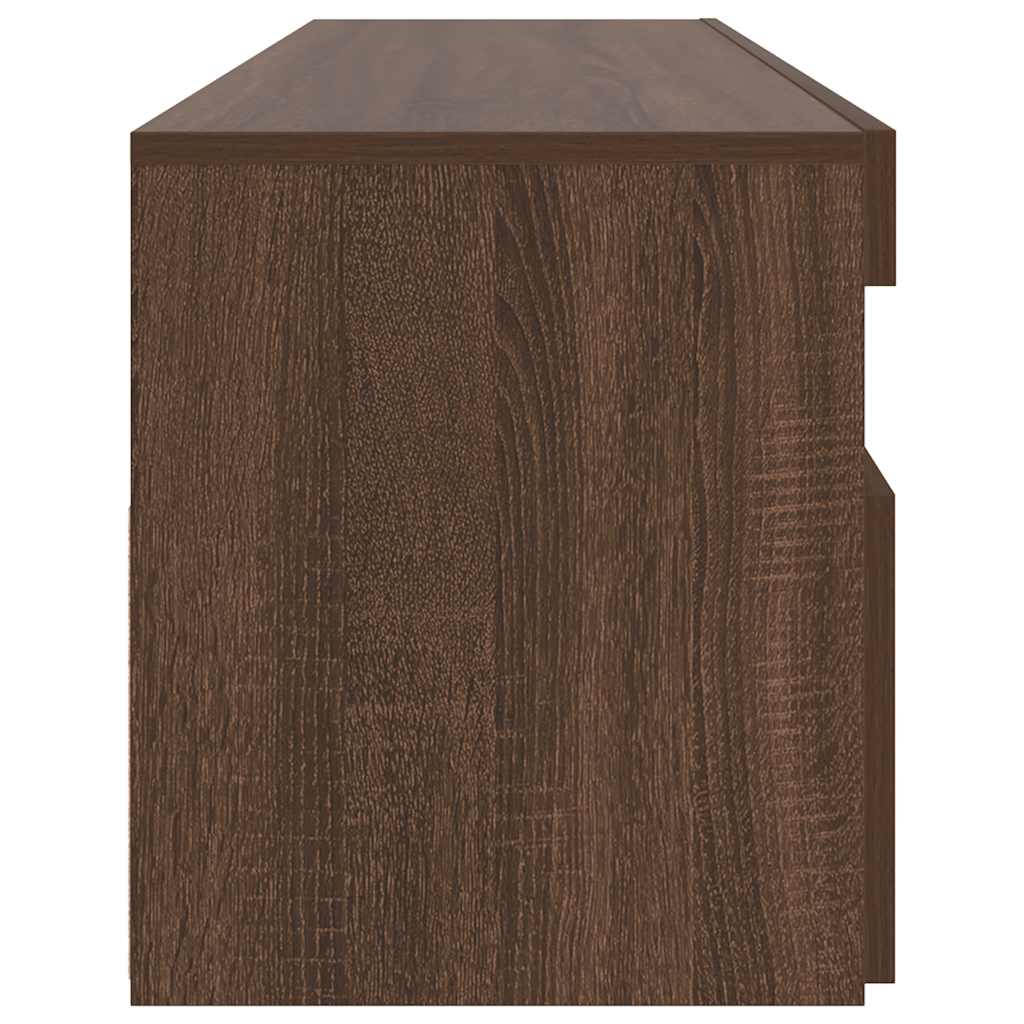 TV spintelė su LED apšvietimu, ruda ąžuolo, 90x35x40cm