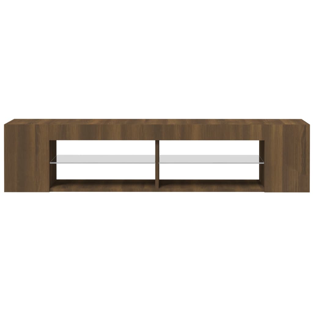 TV cabinet with LED, brown oak, 135x39x30cm
