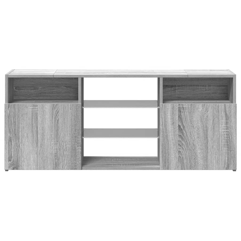 TV cabinet with LED, grey oak, 120x30x50cm