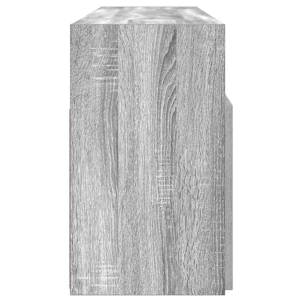 TV cabinet with LED, grey oak, 120x30x50cm