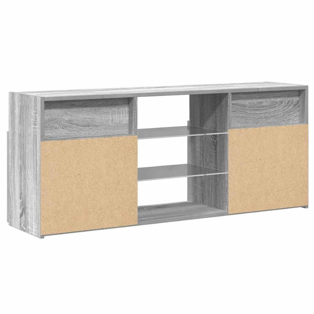 TV cabinet with LED, grey oak, 120x30x50cm