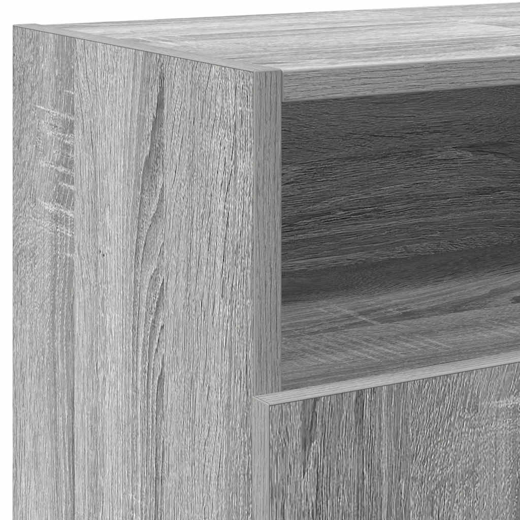 TV cabinet with LED, grey oak, 120x30x50cm