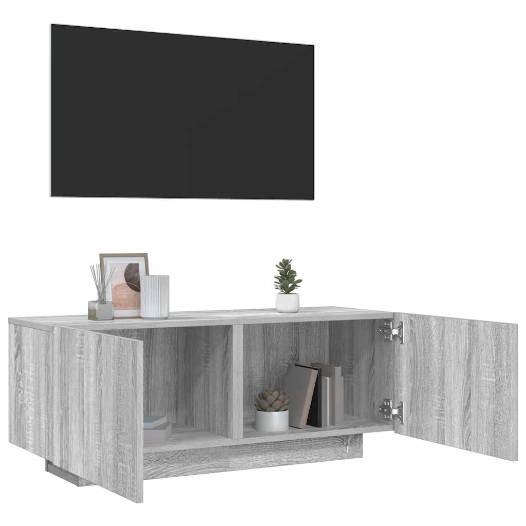 Televizoriaus spintelė, pilka ąžuolo, 100x35x40cm, mediena