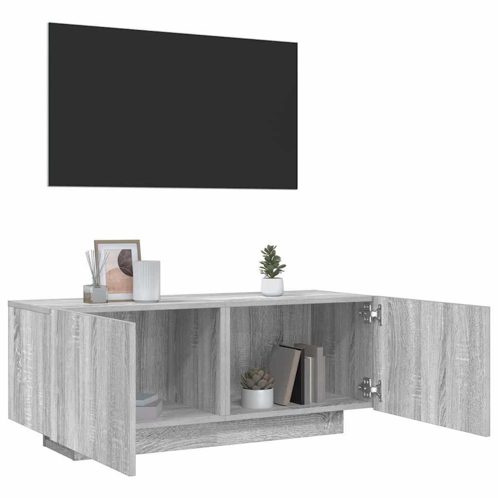 Televizoriaus spintelė, pilka ąžuolo, 100x35x40cm, mediena