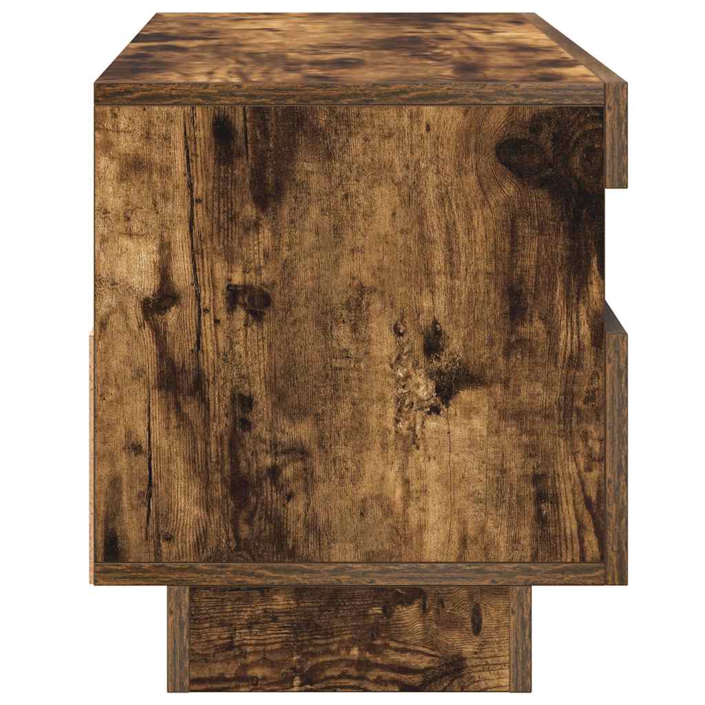 Televizoriaus spintelė su LED, dūminio ąžuolo, 100x35x40cm