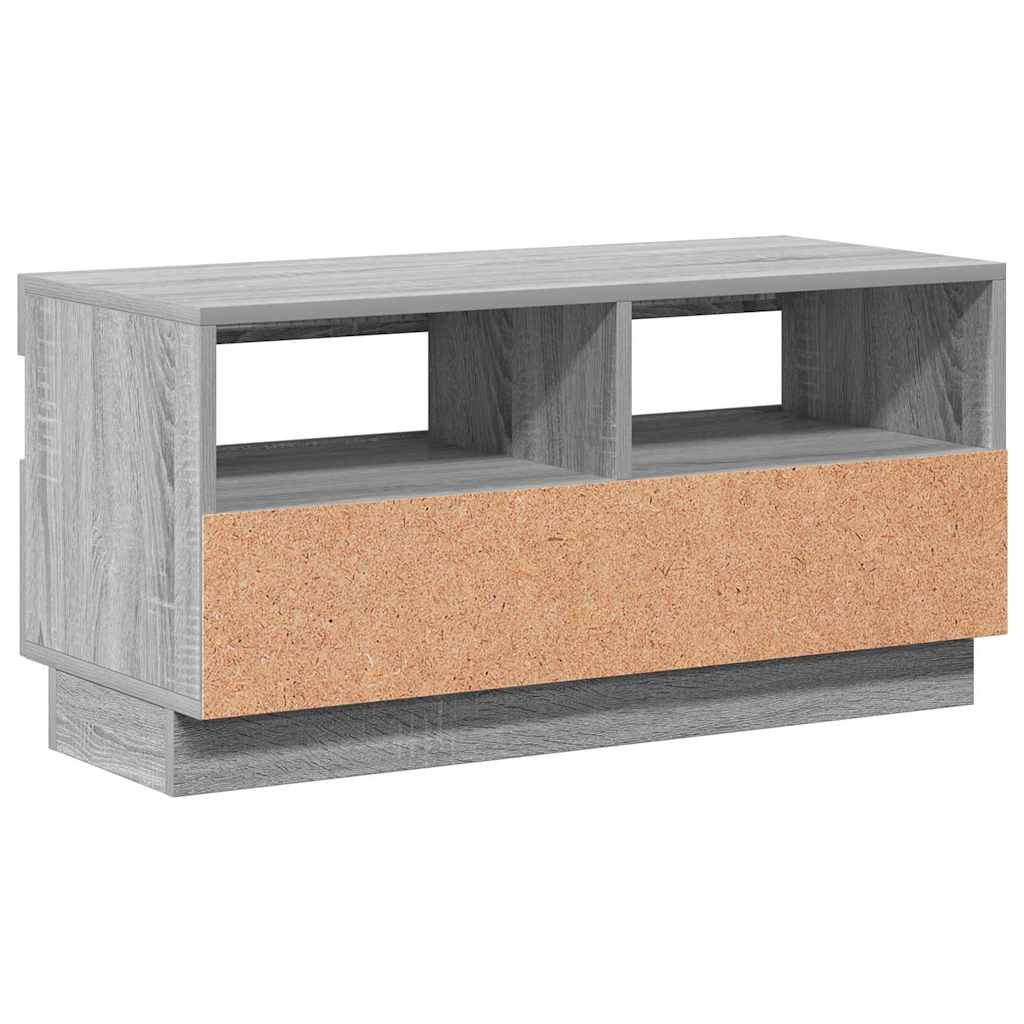 Televizoriaus spintelė su LED, pilka ąžuolo, 80x35x40cm