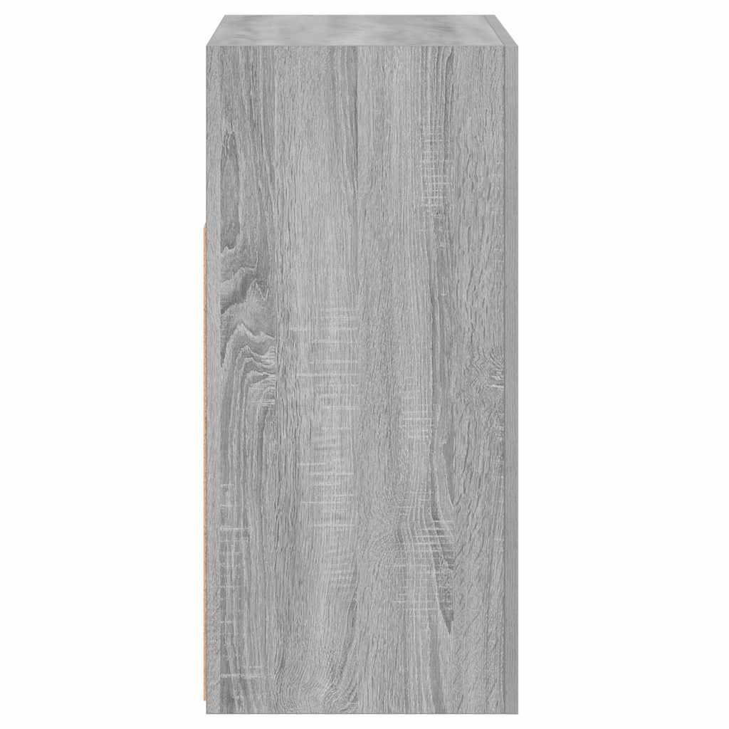 Šoninė spintelė su LED apšvietimu, pilka ąžuolo, 80x35x75cm