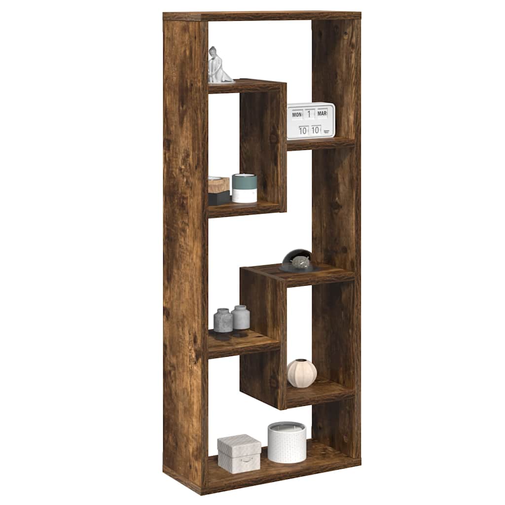 Wall shelf, smoke oak, 36x16x90cm, engineered wood