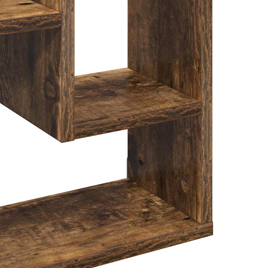 Wall shelf, smoke oak, 36x16x90cm, engineered wood