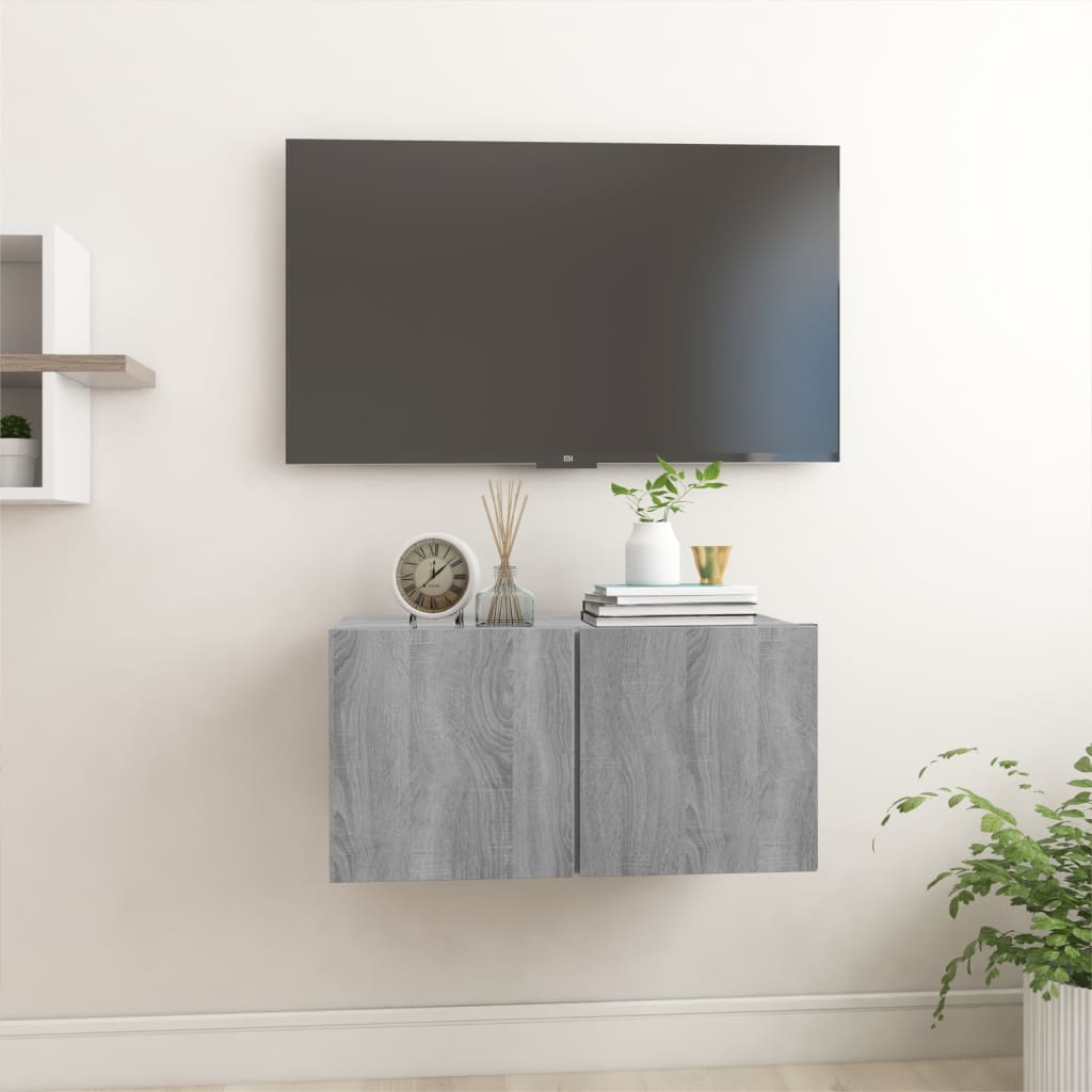 Piekaramais TV skapītis, pelēks ozols, 60x30x30cm, koks