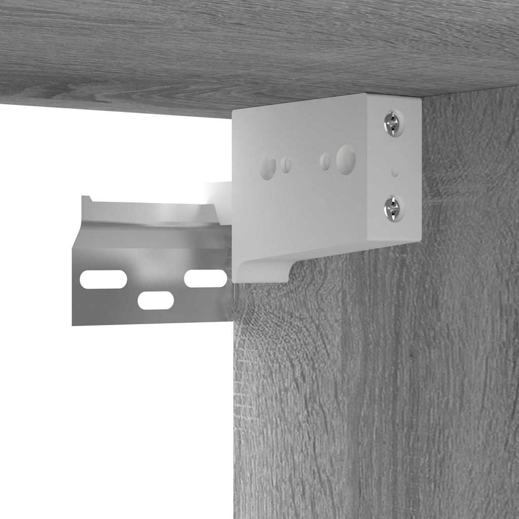 Wall-mounted TV cabinets, 2 pcs, grey, 60x30x30cm, wood