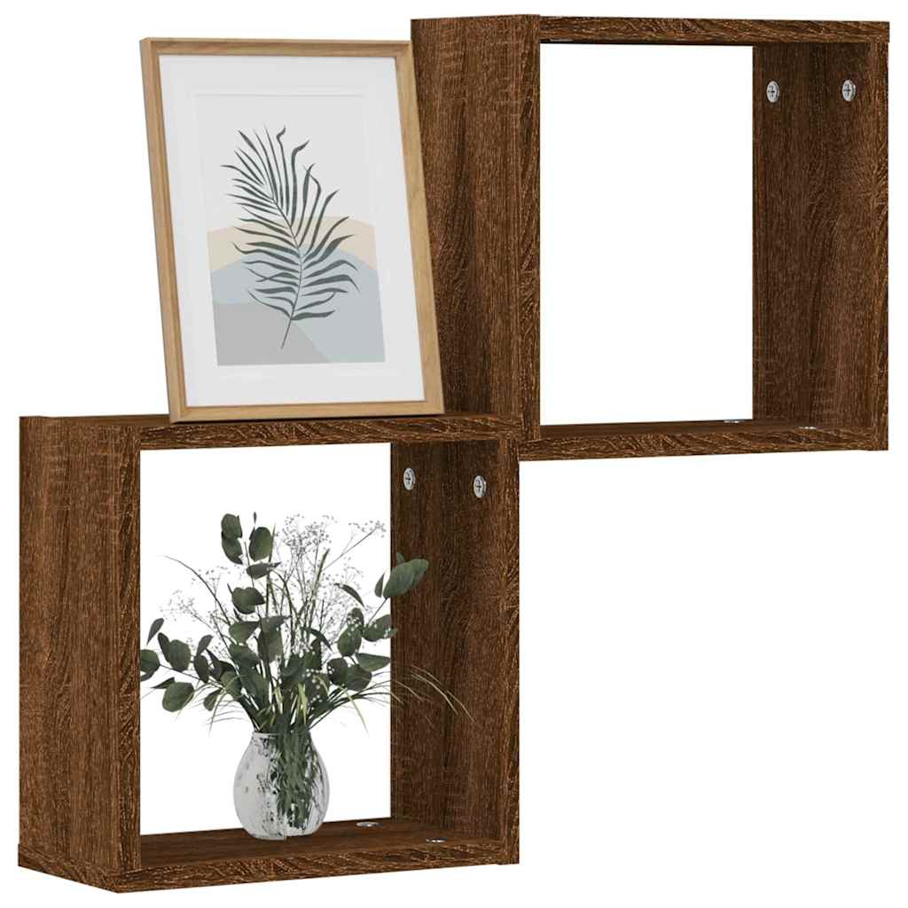 Sienas kubs Plaukti 2 gab Brūns ozols 30x15x30 cm