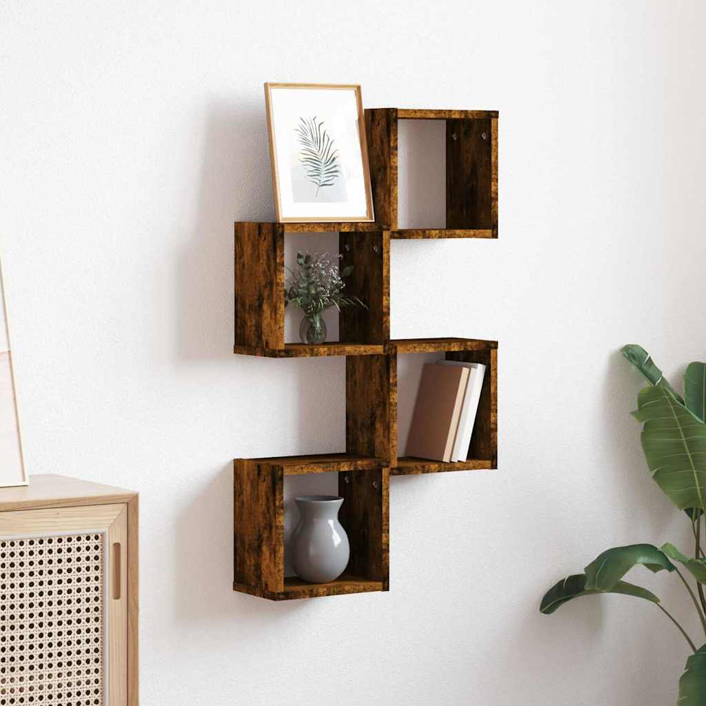 Wall shelves 4 pcs Brown 26 x 15 x 26 cm Engineered wood