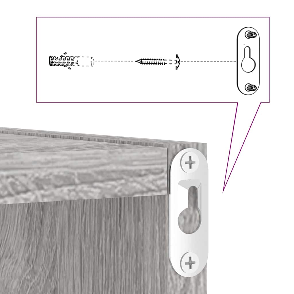 Wall Shelves 2 pcs Grey 26 x 15 x 26 cm Engineered Wood