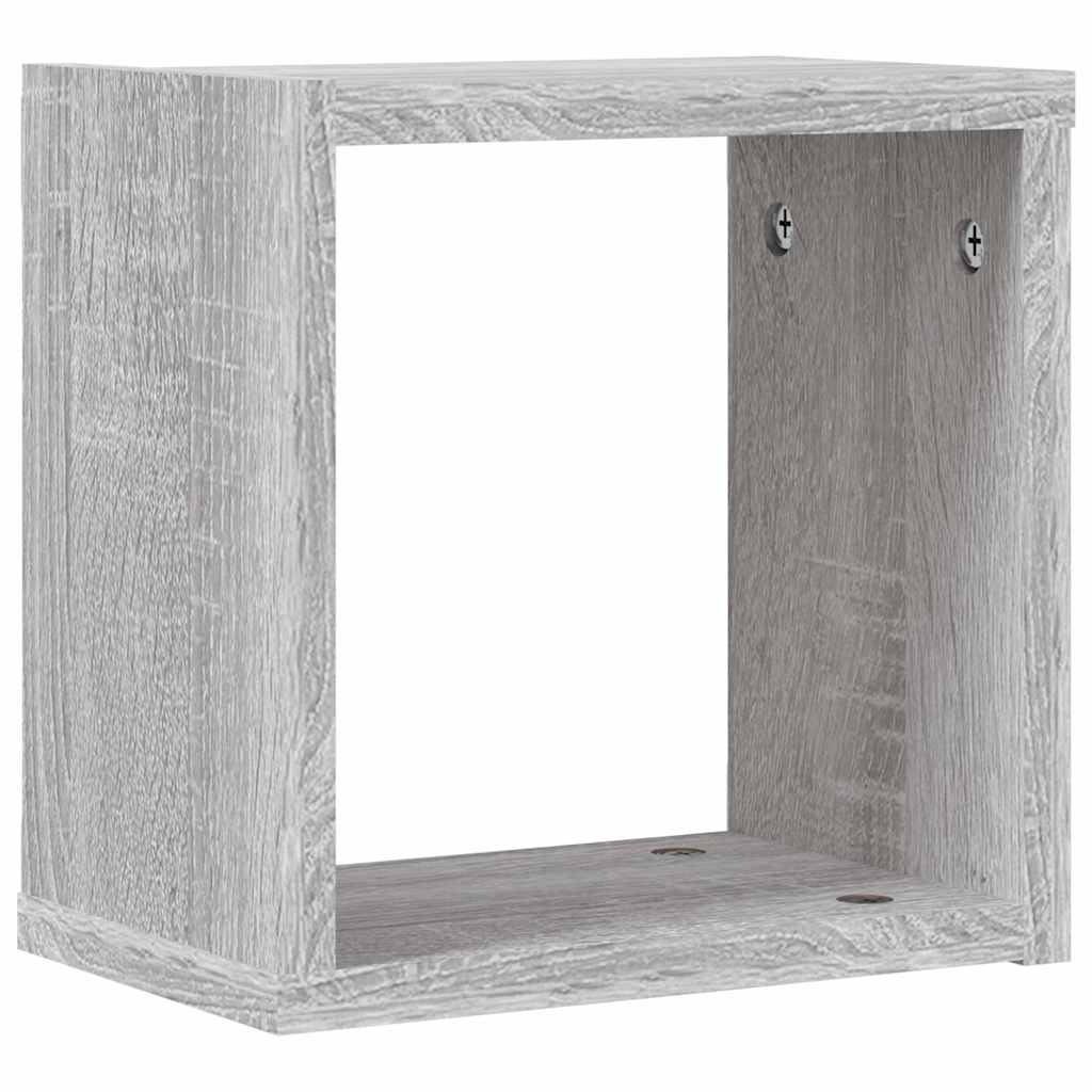 Wall Shelves 2 pcs Grey 26 x 15 x 26 cm Engineered Wood