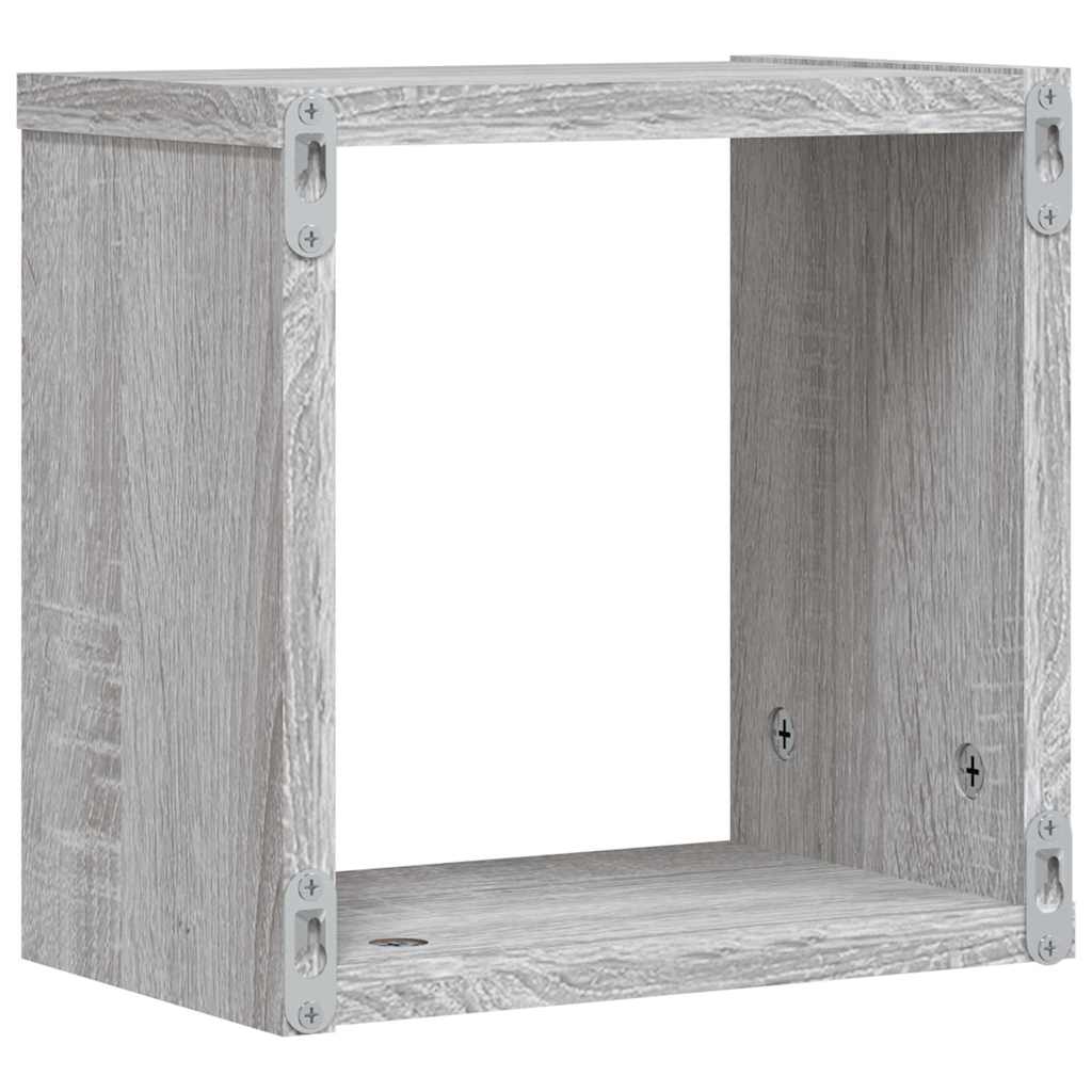Wall Shelves 2 pcs Grey 26 x 15 x 26 cm Engineered Wood