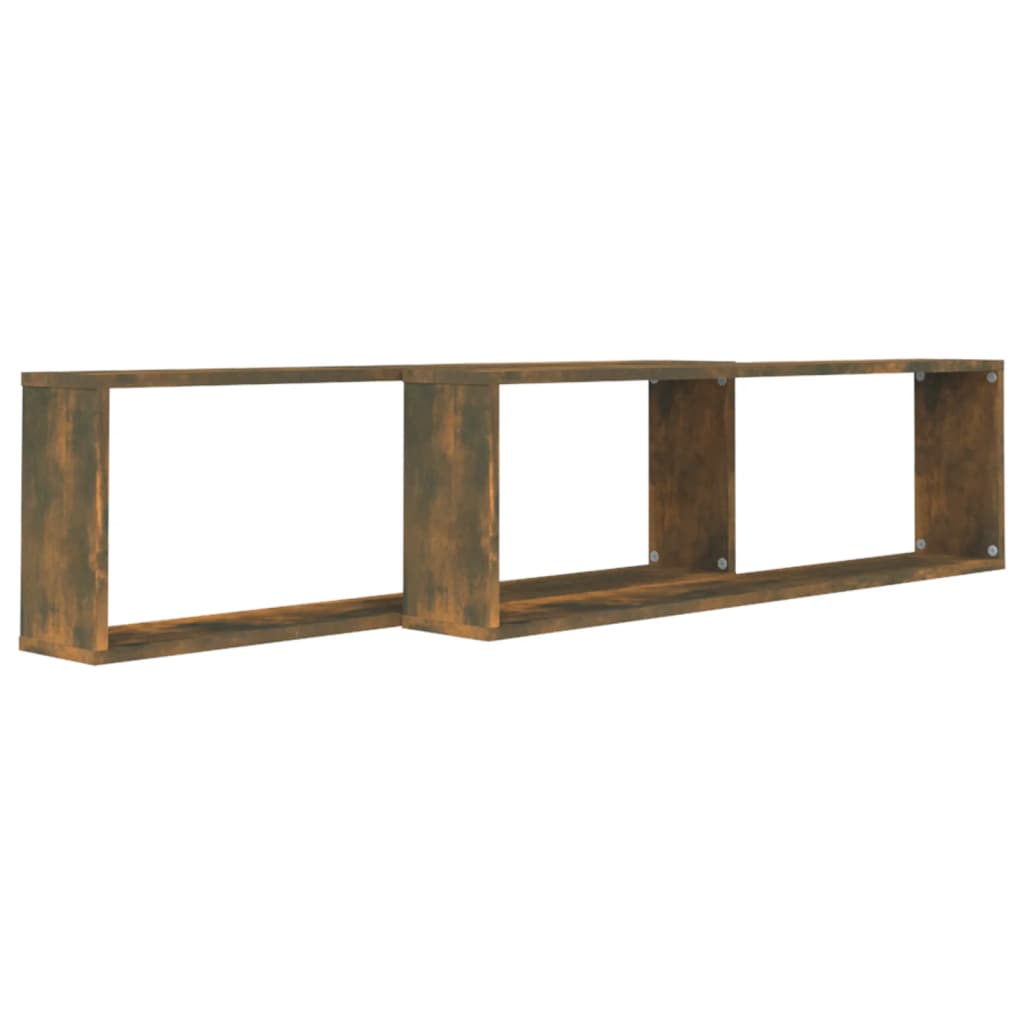 Wall shelves, 2 pcs., smoky oak, 100x15x30cm, wood